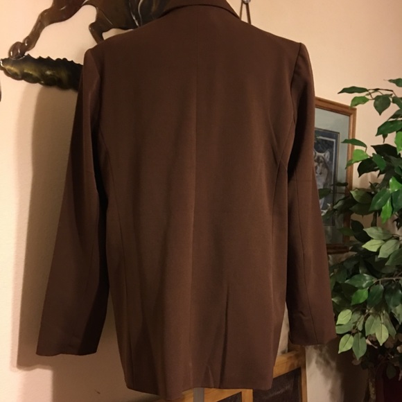 Dialogue brown lined jacket snap buttons front - Picture 6 of 6